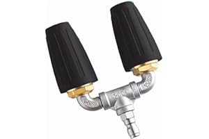 BONJUME Buse Turbo Rotative, Buse à Double Turbo De Pulvérisation 4000PSI Rotative à 360 ° Accessoires De Buse De Pistolet De Nettoyeur Haute Pression De Jardin Voiture Avec Connecteur Rapide De 1/4"