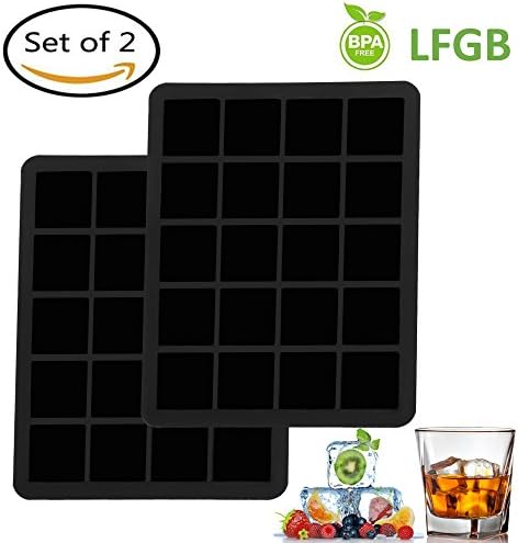 ANYOYO Ice Cube Tray 40 Square Food Grade Ice Cube Moulds for Whiskey Cocktails or Drinks- Jelly,Candy,Chocolate Mold. Awesome Gift for Kids,Friends.(Set of 2)
