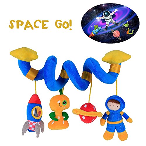 Labebe Baby Pram Toy with Stuffed Animal, Blue Astronaut Baby Hanging Toy, Hanging Toy/Baby Seat Toy Pram/Baby Car Seat Toy/Stroller Blue/Baby Wrap Toy/Child Seat Toy/Pram Toy Car/Seat Baby Toy