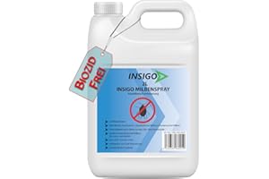 NEU Biozidfreie Milben Abwehr 2L – Mittel für Hausstaubmilben abwehren – Milbenspray für Matratzen – Fleckenfrei – Milben Spray INSIGO