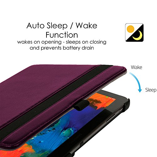ForeFront Cases® Neue Leder Drehbar Hülle / Tasche / Case / Cover für Samsung Galaxy Tab PRO 8.4 T320 – Rundum-Geräteschutz und intelligente Auto-Sleep-Wake-Funktion mit 3-JAHRES-GARANTIE VON FOREFRONT CASES – inkl. Eingabestift und Displayschutz - 6
