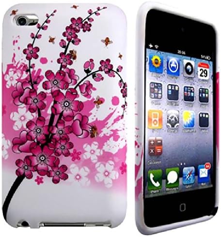 CellBig A- Floral Gel Case Cover Pouch Mask Wallet Pocket Holster For Your Apple iPod Touch 4