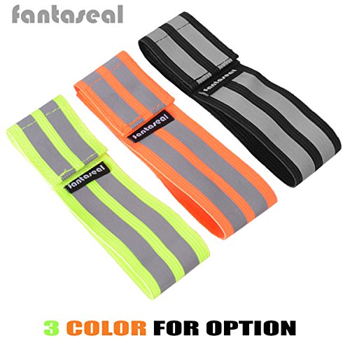 Fantaseal® Sport Reflektoren Band Kit Radsport Reflektoren Running Reflektor Outdoor Reflektoren Fahrrad Reflektoren Armband Reflektierend Handgelenk Reflexband Laufen Reflektoren Armband Hochsichtbar Reflektor Band Nachtsport Gear Bodyreflektor Reflektierenden Klettbänder Leuchtband Reflex Manschette Reflective Cuffs Band Reflektorbänder für Skifahren Fahrradfahren Motorradfahren Reiten Joggen Klettern Wandern Trekking Abenteuer, Reflektierendes Band (Schwarz, 4Pcs, 31+37CM) - 7