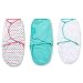 SwaddleMe Original Swaddle (Small, Zig Zag Multi, Teal and Dot, Pack of 3)