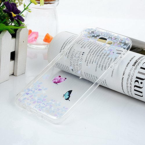 Badalink für Samsung Galaxy J5 Prime/On5 2016 TPU Tasche Schutzhülle Gemalt Aufdruck Muster Bumper Handycover Handyhülle Blumen und Schmetterling - 8