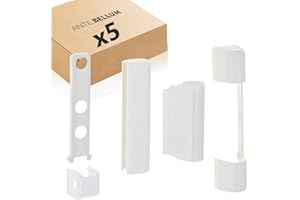 ANTE BELLUM Siegenia SI Aubi Favorit: Juego de cubiertas de bisagras de PVC para ventanas de plástico y puertas de balcón de PVC, color blanco (5 unidades)