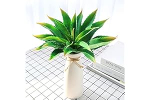 JUSTOYOU Plantas artificiales 30 cm de ancho, verde, toque real, plantas suculentas para jardín interior y exterior, decoración baño, verde