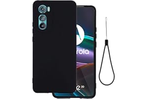 BRAND SET Cover per Motorola Edge 30 5G, Custodia Silicone Liquido con Rivestimento in Tessuto in Microfibra Custodia Soft Touch per Motorola Edge 30 5G-Nero