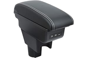 OYHCM Auto Bracciolo Compatible with Dacia Duster I 2010-2015 Bracciolo Console Centrale Poggiabraccio Braccio vano Portaoggetti Doppio Spazio di Archiviazione Pelle Nera