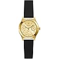 Guess Womens 29 mm Piper Champagne Dial Silicone Analog Watch - GW0451L1