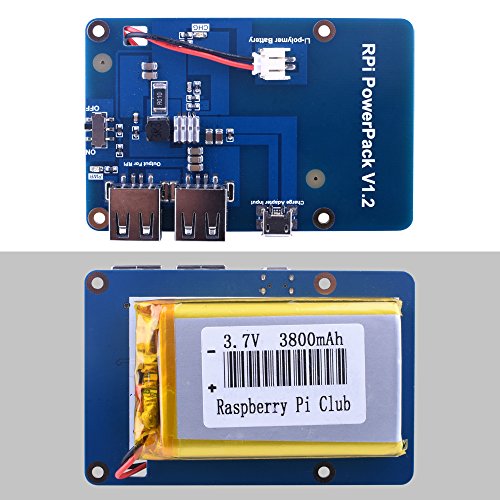 Quimat Placa de Bateria de Litio para Raspberry Pi  Paquete de Fuente de Alimentacion 3800mAh   micro USB Cable para Raspberry Pi 3 2 Modelo B RPi 1 B B   A A  