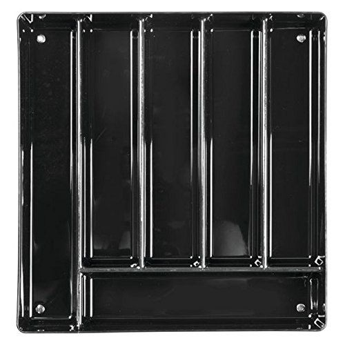 InterDesign 55937EU Linus Küchenschubladen-Organizer für Besteck, Pfannenmesser, Utensilien – schwarz, Plastik, Black, 34,3 x 34,8 x 5,1 cm - 7