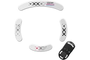 Sikai Patins à souris / glisseurs / patins de souris / pieds de souris compatibles avec souris sans fil Logitech G Pro, en verre sans trace ultra résistant (blanc)