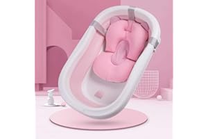 XINCHIUK Badewannenkissen Baby Badewannenmatte rutschfest Babywannenmatte Sicherheit Badematte Faltbar Antirutschmatte Verstellbar Badewanne Ergonomisch Duschmatte Neugeborene Rutschmatte Badewanneneinlage