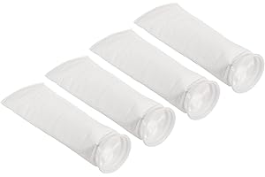 PATIKIL 4 Pouce Anneau Filtre Chaussettes 1 Micron, 4 Paquet Maille Sacs Piscine Écumoire Panier, Blanc
