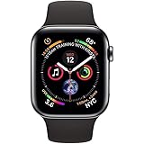 Apple Watch Series 4 (GPS + Cellulare, 44MM) - Case Nero Siderale in Acciaio Inossidabile con Cinturino Sport Nero (Ricondizi