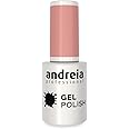 Andreia Semi-Permanent Nail Gel Polish for UV/LED Lamp - Intense Shine and 4 weeks Lasting French Manicure Nail Gel Varnish - Colour 220 Nude - Shades of Soft Pink and Red - 10.5 ml