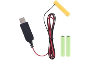MSTJRY KERDEJAR Universel LR03 AAA éliminateur de Batterie 2 m câble d'alimentation USB remplacer 1 à 4 pièces AAA 1.5V Batterie pour Jouet électrique Lampe de Poche Horloge