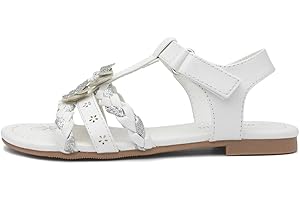 Walkright Girls White and Silver Butterfly Sandals