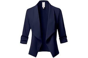 FTRGHNY Chaquetas blazer para mujer, de negocios, casual, manga fruncida, tallas S-5XL