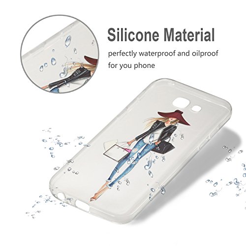 Funda Samsung A5 2017  CaseLover Samsung Galaxy A520 5 2  Carcasa Case Silicona Gel Clear Ultra Fina Flexibilidad Transparente Anti-rasgu  os Impresi  n Est  tica Cover para Samsung A5 2017 - Chica de moda
