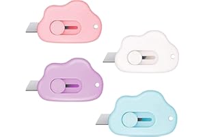 Difistik 4Pcs Wrap Box Opener, Shrink Letter Openers Mini Portable Box Cutter Cute Cloud Shape Parcel Opener for Letter Small Box Opening Paper Cutting DIY Crafts