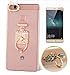 Produktbild ISENPENK Huawei P8 Hülle Silikon,Ultra Slim Soft TPU Silikon Transparent Schutzhülle,3D Bling Glitzer Strass Durchsichtig Weichem Silicone Thin Ständer Standfunktion Handy Hülle,Kristall Diamant Glänzend Stoßdämpfend Spiegel SchutzTasche Etui Bumper mit Diamant Ring und Bohrmaschine Kamera Muster Wasserdicht Fallschutz Case für Huawei P8(2015) 5.2 Zoll-[flasche rose gold ] + Panzerglas Folie/ Displayfoile/ display schutzfolie