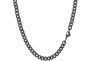 PROSTEEL Herren Halskette klassische Panzerkette 3/6/9/12mm breit kubanische Gliederkette Herren Hip-Hop Kette Cuban Chain Necklace für Männer Jungen Edelstahl/18k vergoldet 36/46/51/55/61/66/71/76cm