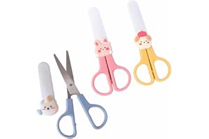 DDKY 3 Pièces Ciseaux pour Enfants Ciseaux en Papier Ciseaux Artisanaux Ciseaux Préscolaire Kita Jardin d’Enfants Ciseaux Ciseaux pour Débutants,Ciseaux Enfants