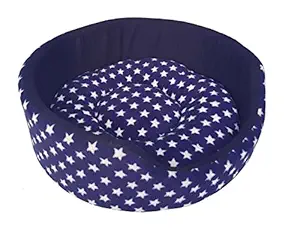 Fluffy's Luxurious Soft Navy Blue & Black Dog/Cat Bed Both Side(Export Quality)- Large