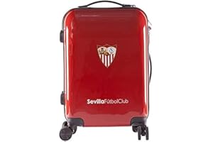 Sevilla Fútbol Club - Maleta de Viaje - Compatible con Todo Tipo de Aerolíneas - Sistema de Cierre de Seguridad TSA - 8 Ruedas Giratorias - 55x40x20 cm - 2,8 kg - Producto Oficial