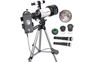 Starboosa Telescope for Kids Beginners 70mm Aperture 300mm with Adjustable Tripod & Smartphone Adapter - Gift for Kids and Beginners