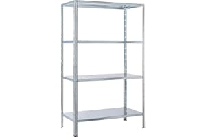 SCHULTE Regalwelt Steckregal mit 4 PowerMAX Fachböden, 50 kg Tragkraft, 137x75x30 cm (HxBxT), verzinkt (Lagerregal, Werkstattregal, Kellerregal, Garagenregal, Metallregal