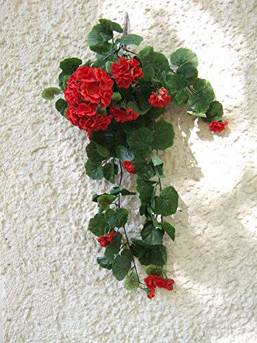 Preisvergleich Produktbild Künstliche Geranienranke rote Blüten , ca. 60cm