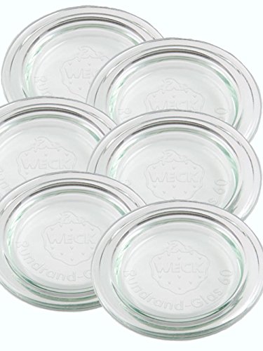 10er Set Weck Ersatzdeckel 60 mm inkl. ( 10 Etiketten von Weck ) zum Beschriften Bedrucken Haushaltsetiketten für 80 ml 140 ml 160 ml 220 ml Saftflaschen Tulpengläser Einmachgläser Sturzgläser Weckgläser