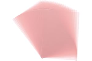 sourcing map Colored Vellum Paper, 20 Sheet Light Pink Transparency 8.3" x 5.9" Printable Vellum Paper, Translucent Vellum Sheets for Printing Wedding Invitations Ink Jet Laser Printer