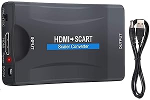 YYANG HDMI to SCART Converter Adapter, ​HDMI to SCART Cable, Convert Digital 1080P HDMI Video and Audio Signal to Analog SCART CVBS Signal, Support PAL/NTSC Formats