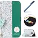 Produktbild Hülle für LG K10 2017, Schutzhülle für LG K10 2017 - Ysimee Blumen-Serie Ledertasche mit Perle Blume und Kette Stand Case Card Slot Leder PU Tasche Kasten Abdeckung Wallet für LG K10 2017 TPU Innen Damen Handtasche Handbag Muster Folio Smartphone Funktion Standfunktion Unterstützte Telefone und Magnetverschluss Schutzhülle Flip Case Bunte Muster Cove im Bookstyle+ Blau Stylus Pen, Blume- D