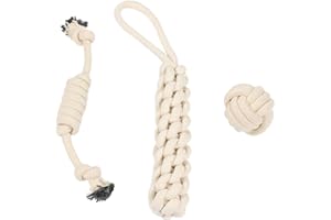 BFUZXY 3 piezas de juguetes para perros indestructibles, cuerda de juguete para perros, juguetes para perros grandes, juguetes para cachorros con nudos Bal, juguete de cuerda para cachorros grandes y