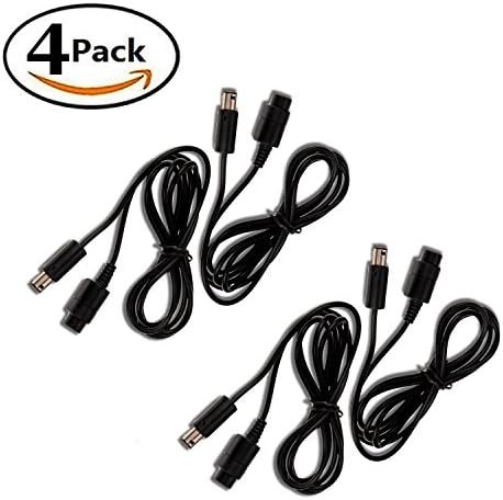 4 Pack Extension Cable Bundle for Nintendo Gamecube Controlles or Wii Classic Extender- Four Nintendo Gamecube Extension Cables by EVORETRO
