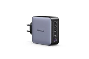 UGREEN Nexode USB C Ladegerät 100W 5-Port GaN Netzteil Mehrfach PD Charger Multiports unterstützt PPS 45W kompatibel mit MacBook Pro/Air, HP Laptop, iPad Serien, iPhone 17, 16 Pro, Galaxy S25