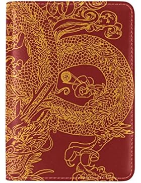 Coosun chinesischen Drachen mit Sushi Leder Passhülle Cover für Reisen eine Tasche
