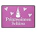 Produktbild Fußmatte Prinzessinnen Schloss in pink - Wunderschöne Princess Schmutzfangmatte mit Herzen für dein Zuhause aus Polypropylen mit rutschfester Unterseite - HOCHWERTIGE QUALITÄT - Maschinenwaschbar - die perfekte Türmatte mit coolem Style - perfekte Geschenk Idee