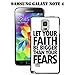 Produktbild Note 4 Fall Samsung Galaxy Note 4 Schwarz Cover TPU Gummi Gel - Let Your Faith Be Größer als Ihre Ängste, A00-10