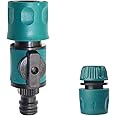 TOPWAYS Quick Release in Line Shut Off Valve for Join Garden Hose Pipe Tube, One Male and One Female Connector Valve Extender with Matching Hose End Quick Connectors