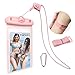 Produktbild Für größere Ansicht Maus über das Bild ziehen Universal wasserdichte Handy-Schutzhülle, therpo Handy Dry Bag Unterwasserwelt Pouch mit abnehmbarem Ring Umhängeband & Metall Haken & Armband für Apple Android iPhone Samsung bis 16 in Diagonal Pink [2017 Verbessertes Design]