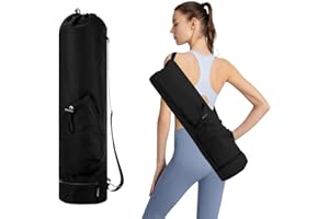 yotutun Yogatasche, Yogamatte Tasche mit Verstellbarem Schultergurt Yoga Tasche Groß mit Nassfach und Flaschentasche wasserdichte Tasche für Yogamatte für Pilates Yogamatten und Yoga Zubehör