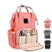Produktbild Baby Wickelrucksack Wickeltasche mit Wickelunterlage Multifunktional Oxford Große Kapazität Babytasche Reisetasche für Unterwegs (Rosa)