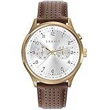ESPRIT Herren Chronograph Quarz Smart Watch Armbanduhr mit Leder Armband ES109451001