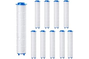 Reccisokz 10 pezzi Filtro doccia,Filtro anticalcare doccia,Filtro doccia anticalcare,Doccia Filtro in Cotone PP,9.5x2 cm Sostituibile Cotone Filtro per l'acqua PP Cartuccia Sedimenti